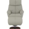 Kandoro - Top Grain Leather Accent Chair With Swivel & Ottoman - Gray - Image 3