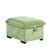 Convertible Sofa Bed Sectional Sofa Sleeper L-Shaped Sofa With A Storage Ottoman, Two Pillows, Two Power Sockets And Two USB Ports For Living Room - Green - Image 27