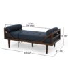 Chic Contemporary Chaise Lounge With Button Tufting And Bentwood Structure - Navy Blue - Image 2