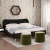 Roman - King Curved Headboard Upholstered Platform Bed - Ebony Black - Image 8