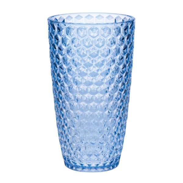 Leading Ware Diamond Cut Acrylic Drinking Glasses (Set of 4), Bpa Free, 19Oz - Blue