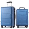 Expanable Spinner Wheel 2 Piece Luggage Set ABS Lightweight Suitcase With Tsa Lock 20" / 24" - Blue - Image 2