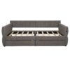 Queen Size Upholstered Platform Bed With USB And 2 Drawers, Lambswool Material - Gray - Image 13