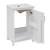 Modern Small Bathroom Vanity Cabinet With Ceramic Basin, Ample Storage, 1 Soft-Close Door - White - Image 16