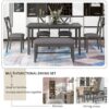 6 Piece Kitchen Dining Table Set Wooden Rectangular Dining Table, 4 Chairs And Bench Family Furniture - Gray - Image 6