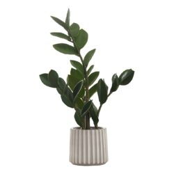 20" Tall, Artificial Plant, Zz, Indoor, Faux, Fake, Table, Greenery, Potted, Real Touch, Decorative - Green / Gray
