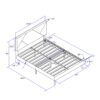 Queen Size Upholstered Platform Bed Frame Wood Slat Support - Gray - Image 3