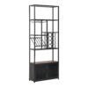 82.7" Industrial Standing Wine Rack With Glass Rack Tall Freestanding Floor Bar Cabinet - Walnut / Black - Image 18
