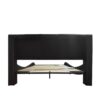 King Size Upholstered Platform Bed Frame With LED Lighting, Bluetooth Connection To Play Music Control, Backrest Vibration Massage, Curve Design, Wood Slat Support, Exhibited Speakers - Black - Image 4