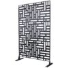 Outdoor / Indoor Privacy Screen Metal Privacy Screen, Freestanding Decorative Privacy Screen For Deck Balcony - Black - Image 5