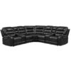 Manual Reclining Sectional Sofa Set L Shaped Symmetrical Motion Sofa Corner Couch Sets With Storage Boxes, 4 Cup Holders And LED Light Strip For Living Room - Black - Image 9