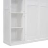 Full Size Murphy Wall Bed With Shelves And LED Lights - White - Image 15