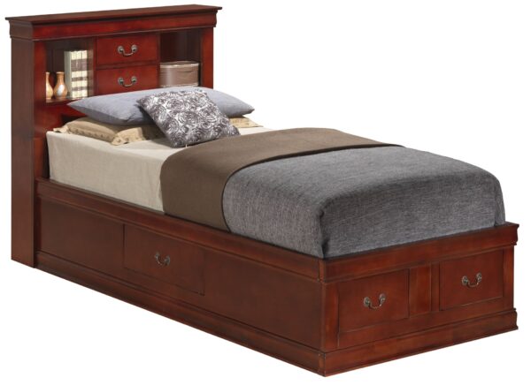 Louis Phillipe - Twin Storage Bed - Cherry