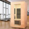 Hemlock - 2 Person Far Infrared Roof Embedded Indoor Sauna Room - Natural Wood - Image 5