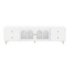 Modern TV Stand For TVs Up To 75", Entertainment Center With Glass Door, 4 Drawers And 2 Cabinets, 5 Metal Legs And Metal Handles For Living Room - White - Image 10