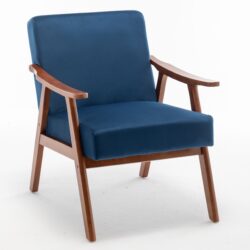Accent Chair, Classic Mid Century Modern For Extra Seating - Dark Blue