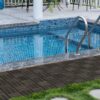 Acacia Wood Interlocking Deck Tiles Checker Pattern Outdoor Flooring - Dark Brown - Image 11