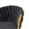 Modern Design High Stool With Gold Plated Legs For Kitchen Dining Linen (Set of 2) - Dark Gray - Image 6