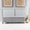 Contemporary Storage Ottoman Bench With Polyester Upholstery - Gray - Image 2