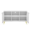 Modern TV Stand For TVs Up To 55", Entertainment Center Media Console, Adjustable Shelf, Metal Legs, Handles And Anti-Tip Device For Living Room - White - Image 13