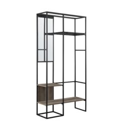 Modern Hall Tree With Hanging Storage - Gray Wash
