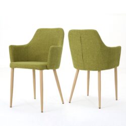 Classic Twist Dining Chair Set With Contoured Support - Green