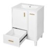 Solid Wood And 24" Bathroom Vanity With Sink, Deep Drawer, Door Shelf, 2 Tier Basket - White - Image 16