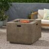 Outdoor Patio Gas Burning Fire Pit Table 50, 000 Btu, Square, Iron Wood Pattern - Brown - Image 5