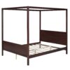 Queen Size Canopy Platform Bed With Headboard And Footboard, Slat Support Leg - Espresso - Image 2