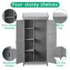 Wood Outdoor Storage Cabinet With Metal Top Garden Shed For Yard And Patio - Gray - Image 4