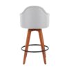 Ahoy - Contemporary Fixed Height Counter Stool With Bamboo Legs / Round Footrest (Set of 2) - Light Gray / Walnut - Image 5