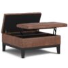Dover - Lift Top Coffee Table Storage Ottoman - Brown - Image 3
