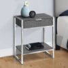 Accent Side Table, Storage Drawer, Modern - Dark Gray - Image 4