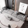 Modern Oversized Modular Sectional Sofa, Sparkling Fabric Soft Cushion Sofa With 6 Pillows, 6 Pieces Diy Combination Tufted Sofa, No Assembly Required - Gray - Image 12