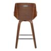 Corazza - Mid-Century Modern Fixed Height Counter Stool With Swivel And Square Footrest (Set of 2) - Walnut / Light Gray - Image 5