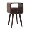 Mini Curved Bedside Table With Open Slot - Walnut - Image 6