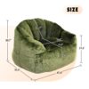 Beanbag Chair, Beanbag Sofa Chair With Armrests Stuffed High Density Foam, Lazy Sofa Comfy Chairs Beanbag Chair For Adults In Living Room, Bedroom Reading - Green - Image 3
