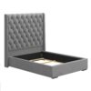 Tall Headboard Upholstered Queen Size Bed With Handmade Deep Button Tufted, Box Spring Needed, Velvet - Gray - Image 5