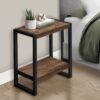 Accent Table, Side, End, Nightstand, Lamp, Living Room, Bedroom, Industrial - Brown - Image 8
