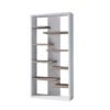 Mid-Century Display Cabinet, Open Back Display Cabinet With 8 Shelves - White / Dark Taupe - Image 2