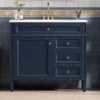 Bathroom Vanity With Top Sink, Modern Bathroom Storage Cabinet With 2 Drawers And A Tip-Out Drawer, Single Sink Bathroom Vanity - Blue - Image 22