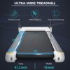 Portable Compact Treadmill, Electric Motorized 3.5Hp, 14Km / H, Medium Running Machine Motorised Gym 330Lbs, Foldable For Home Gym Fitness Workout Jogging Walking, Bluetooth Speaker App Fitime - White - Image 3