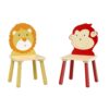 Kids Table And 2 Chairs Set, 3 Pieces Toddler Table And Chair Set, Wooden Activity Play Table Set (Lion&Monkey) - Natural - Image 19