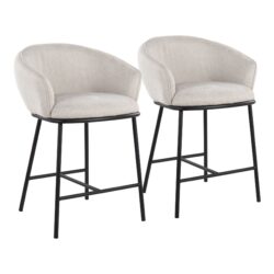 Ashland - Contemporary Counter Stool (Set of 2) - Black / Cream