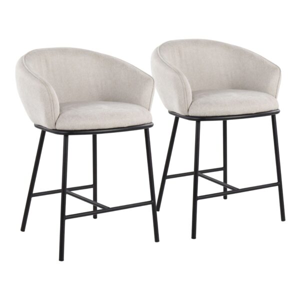 Ashland - Contemporary Counter Stool (Set of 2) - Black / Cream