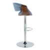 Curvo - Mid-Century Modern Adjustable Barstool With Swivel (Set of 2) - Walnut / Blue - Image 3