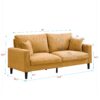 Modern Upholstered 2 Piece Sofa Set, Comfy Corduroy For Living Room And Small Spaces - Orange - Image 2