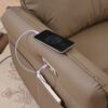 29.92" 270 Power Swivel Rocker Recliner Chair, Electric Glider Reclining Sofa With USB Ports, Power Swivel Glider, Rocking Chair Nursery Recliners For Living Room Bedroom - Brown - Image 13