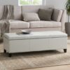 Glouster - Storage Ottoman With Leather Upholstery - Ivory - Image 8