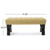 Hilton - Ottoman Bench With Button - Tufted Diamond Stitching - Yellow - Image 3